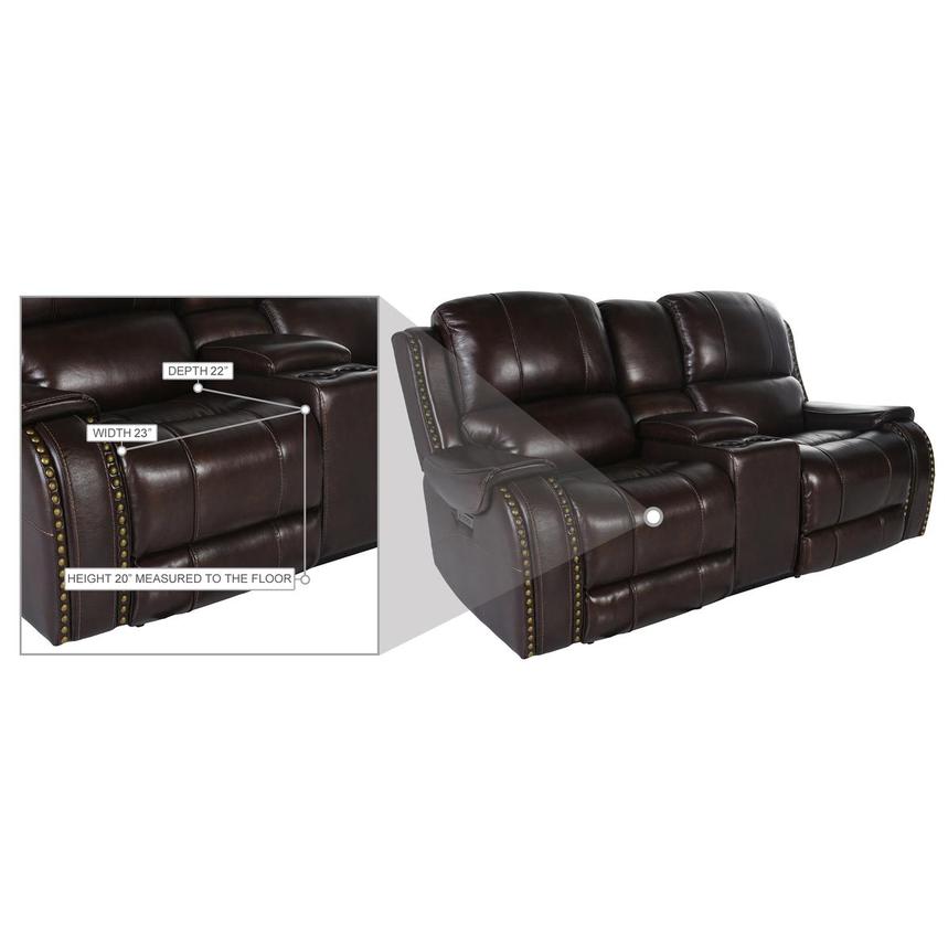 Durham Leather Power Reclining Sofa w/Console  alternate image, 6 of 6 images.