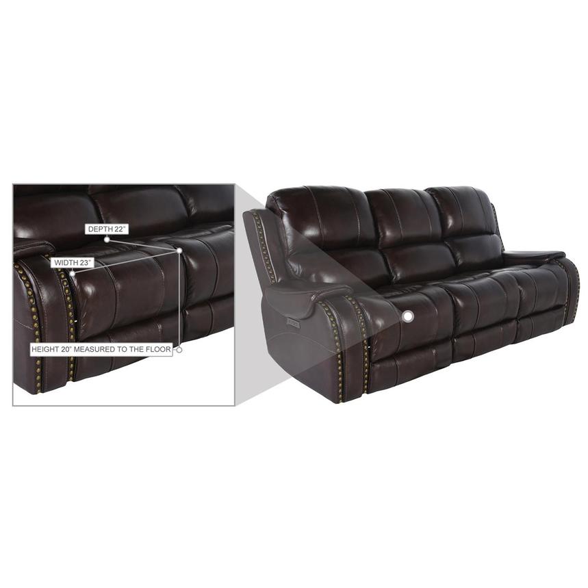 Durham Brown Leather Power Reclining Sofa alternate image, 6 of 6 images.