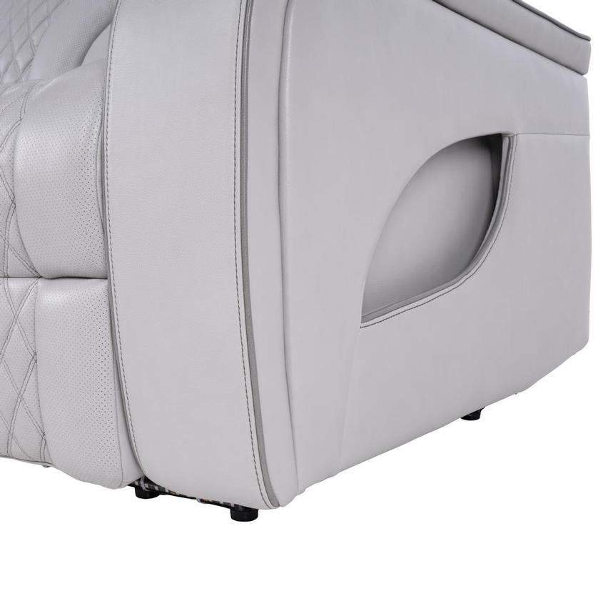 Pummel Gray Leather Power Reclining Loveseat | El Dorado Furniture