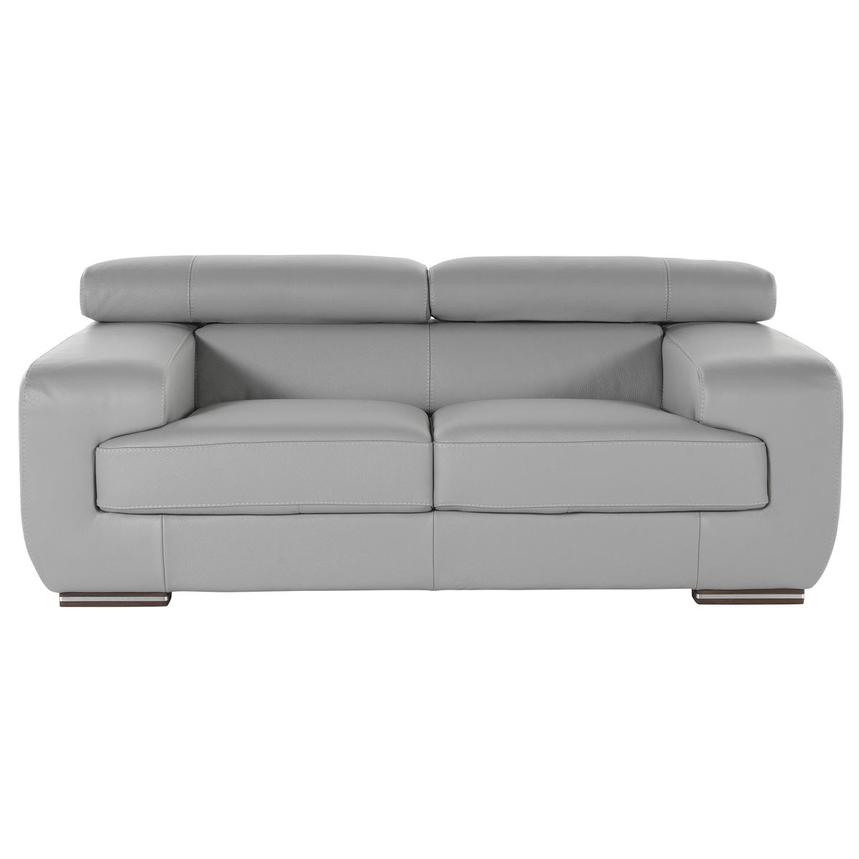 Grace Gray Leather Loveseat  main image, 1 of 5 images.