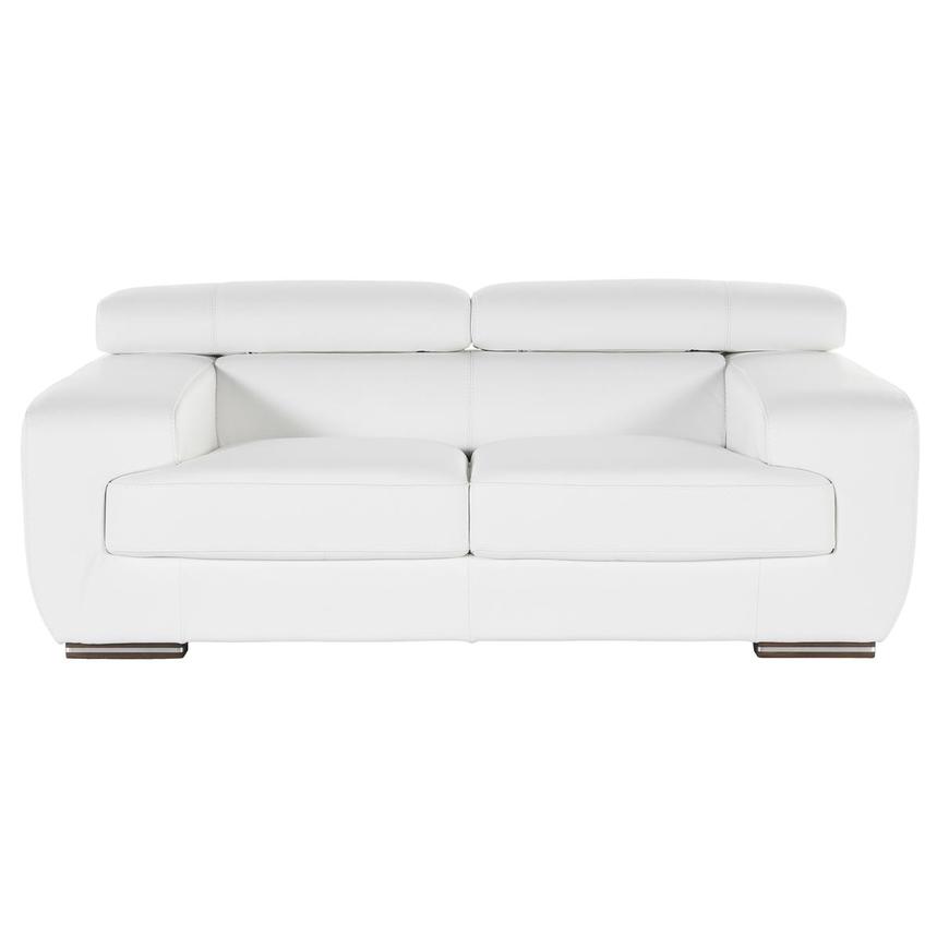 Grace White Leather Loveseat  main image, 1 of 5 images.