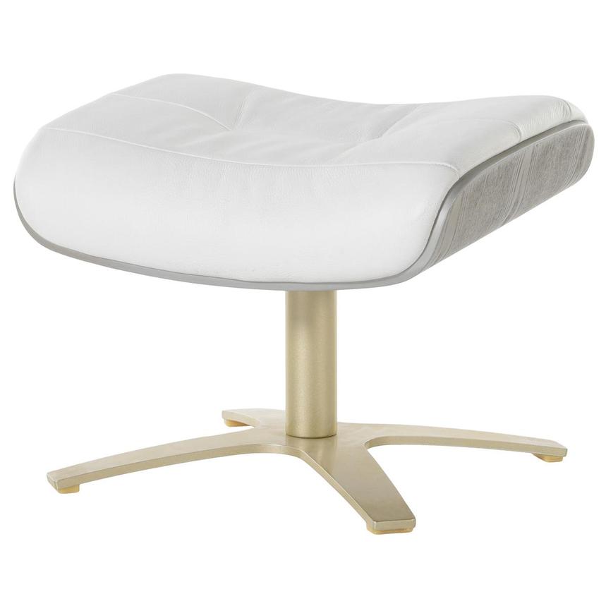 Enzo II White Leather Ottoman  main image, 1 of 3 images.