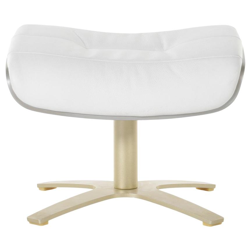 Enzo II White Leather Ottoman  alternate image, 3 of 3 images.