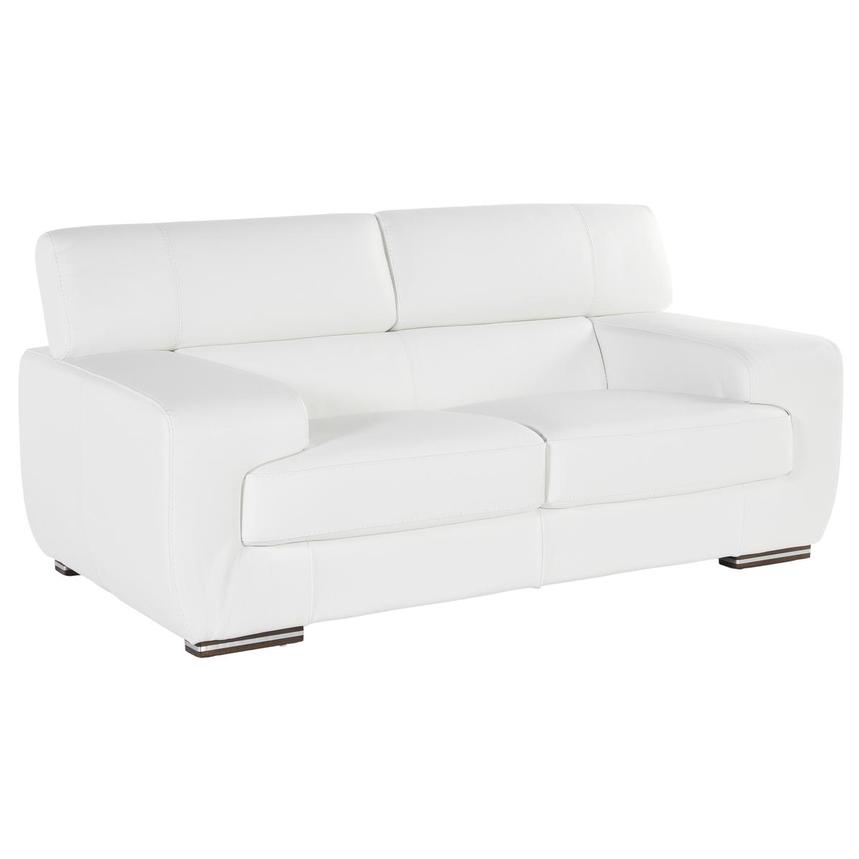 Grace White Leather Loveseat alternate image, 3 of 5 images.