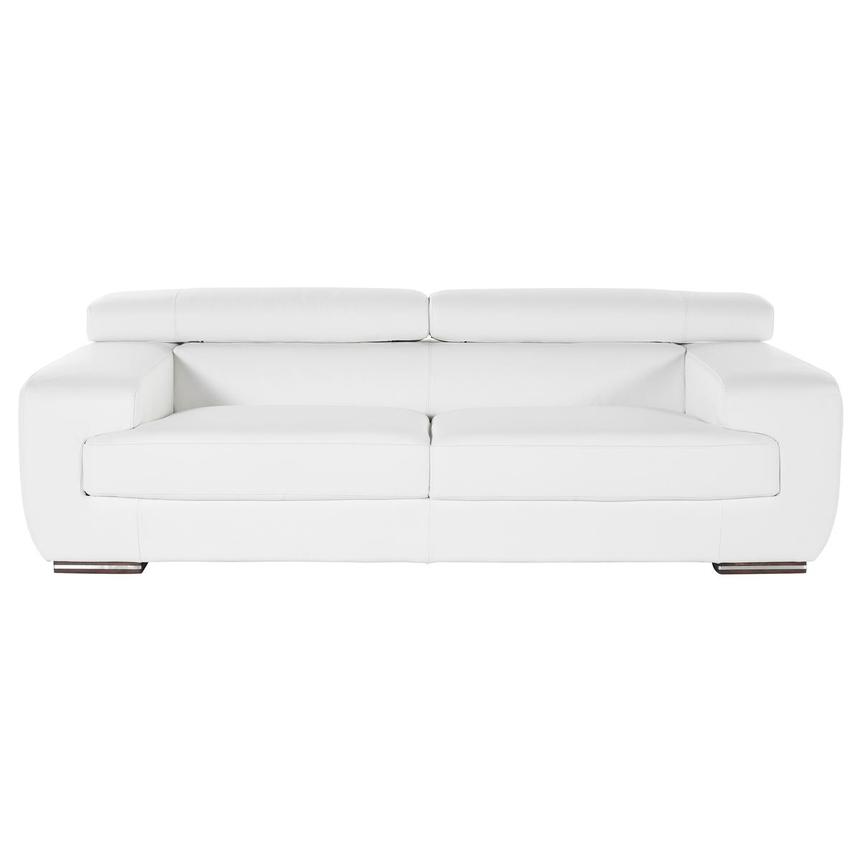 Grace White Leather Sofa main image, 1 of 5 images.