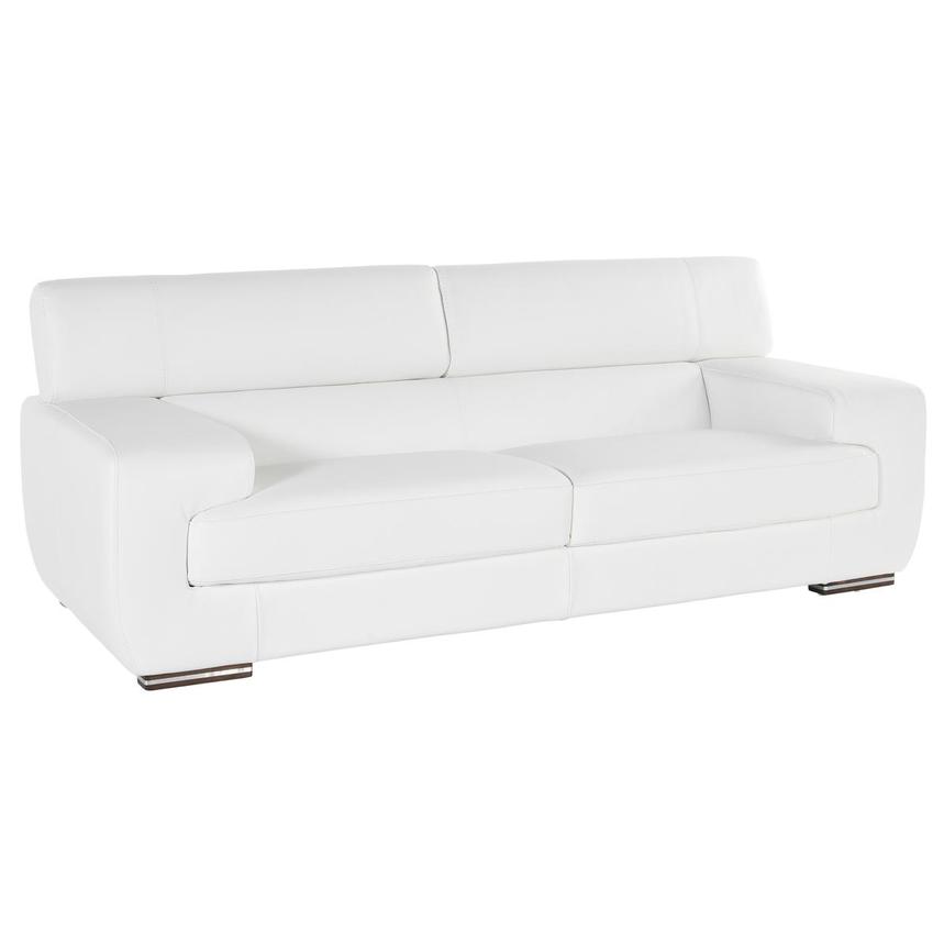Grace White Leather Sofa alternate image, 3 of 5 images.