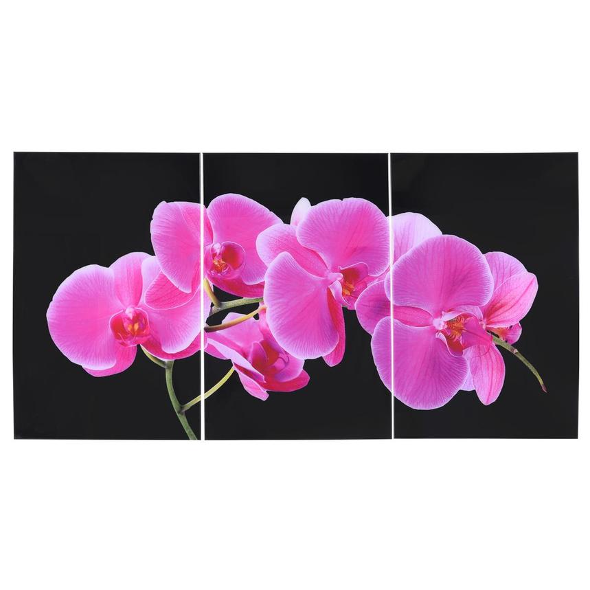 Pink Orchid Set of 3 Acrylic Wall Art  main image, 1 of 2 images.