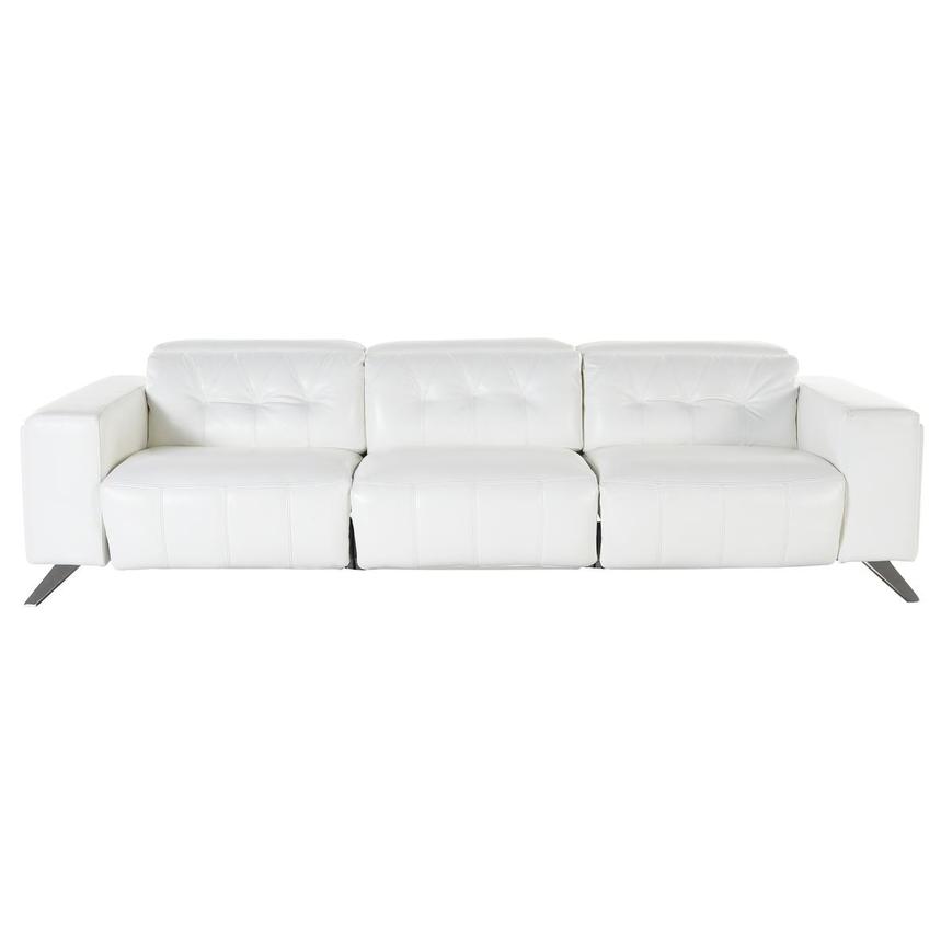 Anchi White Oversized Leather Sofa w/2PWR  main image, 1 of 5 images.