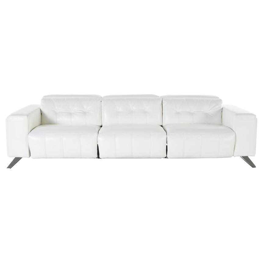 Anchi White Oversized Leather Sofa w/2PWR main image, 1 of 5 images.