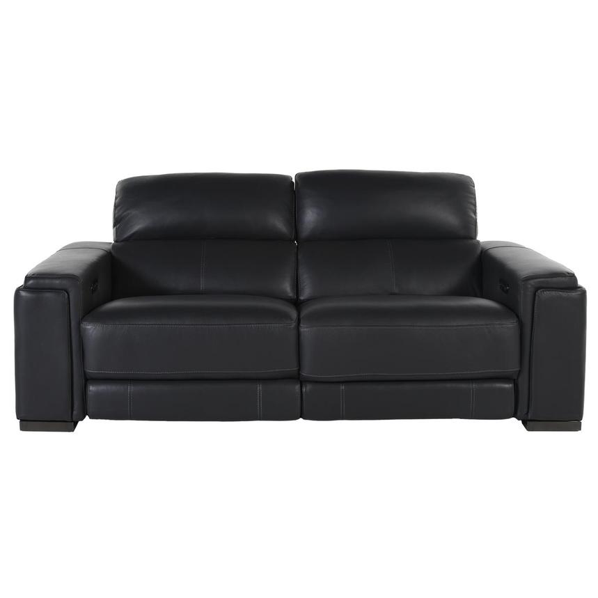 Charlette Dark Gray Leather Power Reclining Sofa  main image, 1 of 5 images.