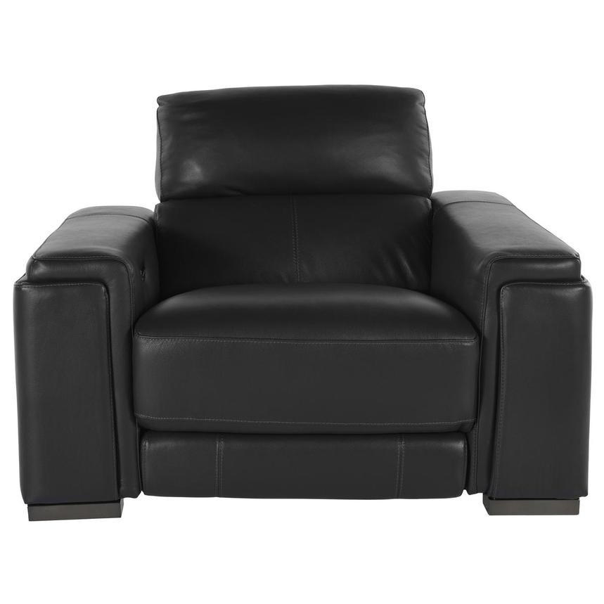 Charlette Dark Gray Leather Power Recliner El Dorado Furniture