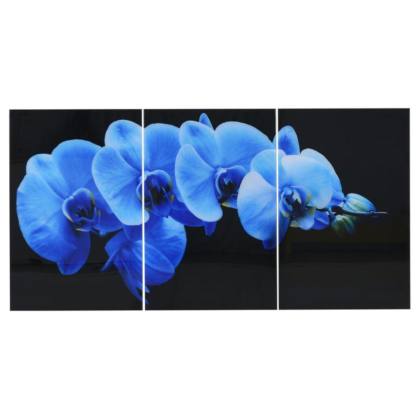 Blue Orchid Set of 3 Acrylic Wall Art  main image, 1 of 2 images.
