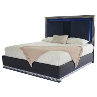 Furniture of America Seboya White King Panel Bed with LED Light