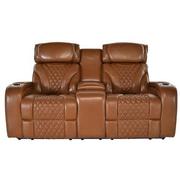 Pummel Tan Leather Power Reclining Sofa  alternate image, 4 of 9 images.