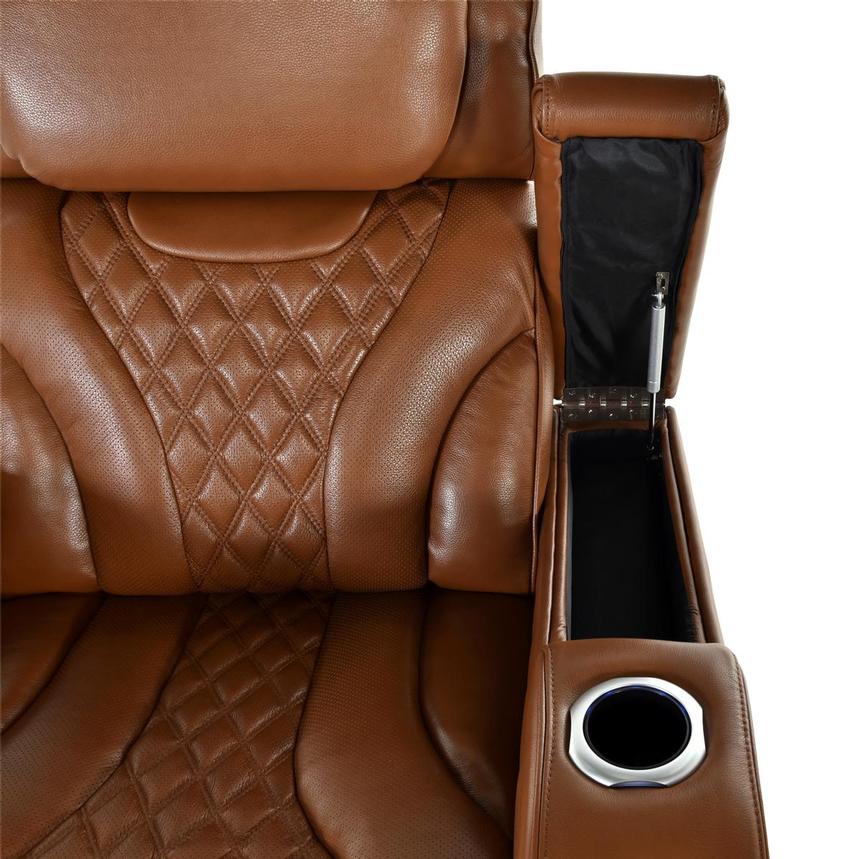 Pummel Tan Leather Power Recliner alternate image, 6 of 9 images.