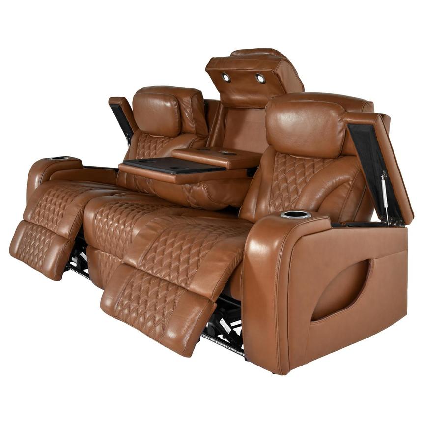 Pummel Tan Leather Power Reclining Sofa | El Dorado Furniture