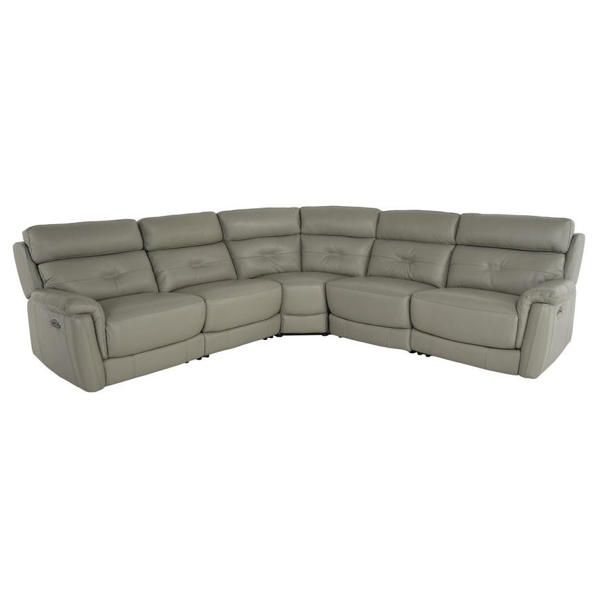 Naya Taupe Leather Power Reclining Sectional with 5PCS/3PWR main image, 1 of 3 images.