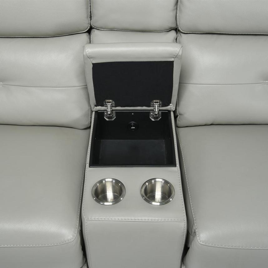Naya Taupe Leather Power Reclining Sectional with 6PCS/2PWR alternate image, 3 of 5 images.