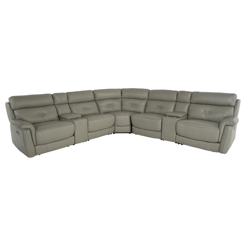 Naya Taupe Leather Power Reclining Sectional with 7PCS/3PWR main image, 1 of 5 images.