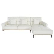Nate White Leather Corner Sofa w/Right Chaise  alternate image, 3 of 7 images.