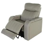 Santiago Gray Leather Power Recliner  alternate image, 3 of 8 images.