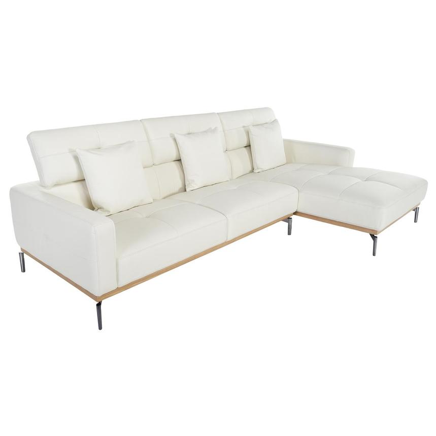 Nate White Leather Corner Sofa w/Right Chaise  alternate image, 5 of 7 images.