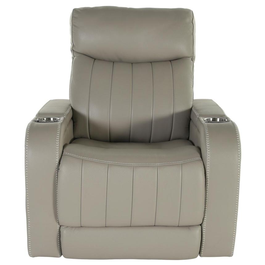 Santiago Gray Leather Power Recliner alternate image, 4 of 8 images.