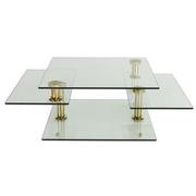 Square Clear Gold Motion Coffee Table  alternate image, 3 of 3 images.