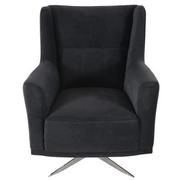 Loretto Navy Swivel Accent Chair  alternate image, 2 of 4 images.