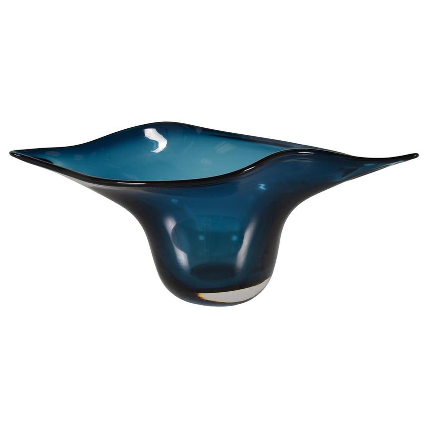 Cyan Glass Bowl  main image, 1 of 4 images.