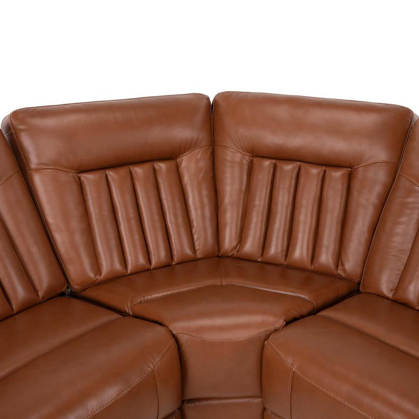 Devin Tan Leather Corner Sofa with 5PCS/3PWR  alternate image, 3 of 8 images.