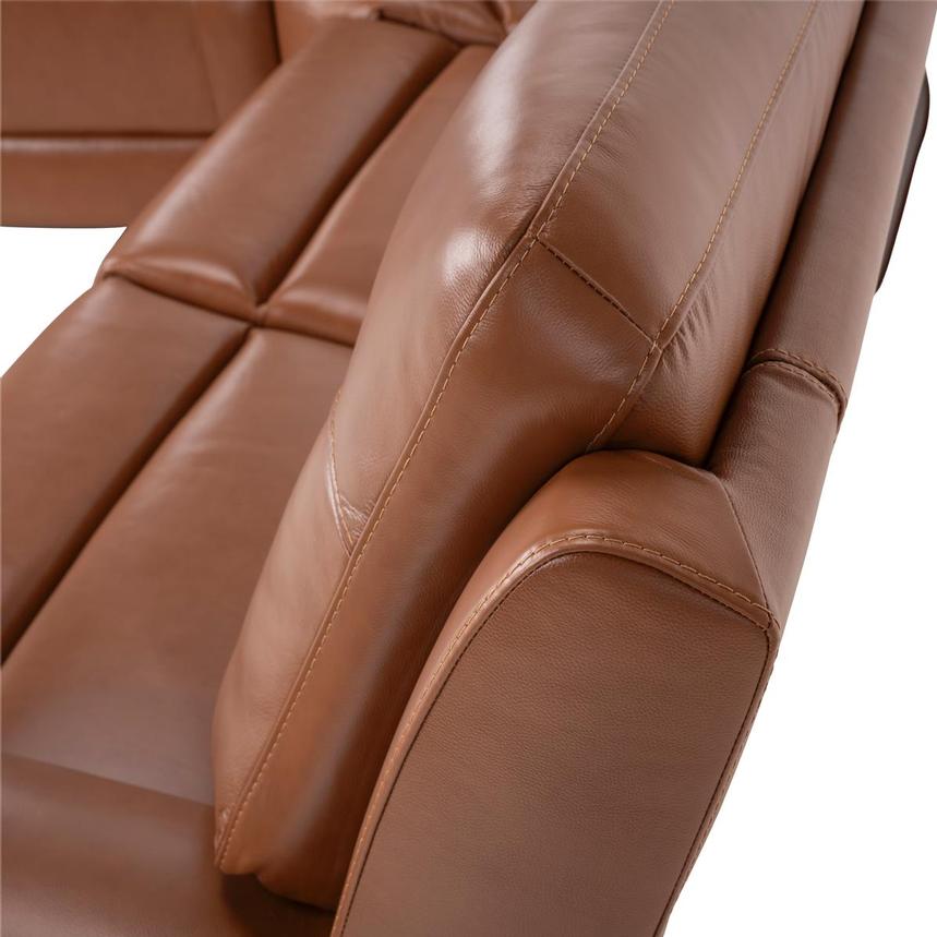 Devin Tan Leather Corner Sofa with 6PCS/2PWR  alternate image, 8 of 12 images.