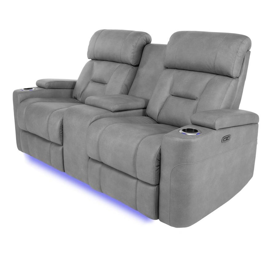 Optimus Power Reclining Sofa w/Console  main image, 1 of 8 images.