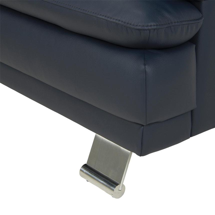 Rio Blue Leather Corner Sofa w/Left Chaise El Dorado Furniture