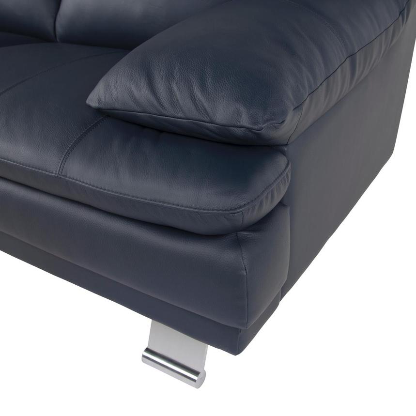 Rio Blue Leather Loveseat alternate image, 6 of 7 images.