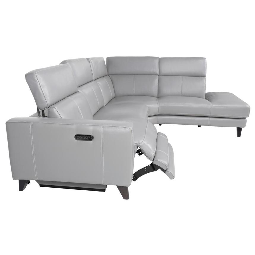 Johana Taupe Leather Power Reclining Sofa w/Right Chaise El Dorado