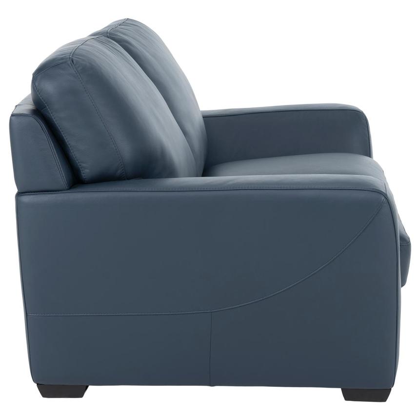 Amadeo Blue Leather Loveseat by Natuzzi Editions  alternate image, 3 of 7 images.