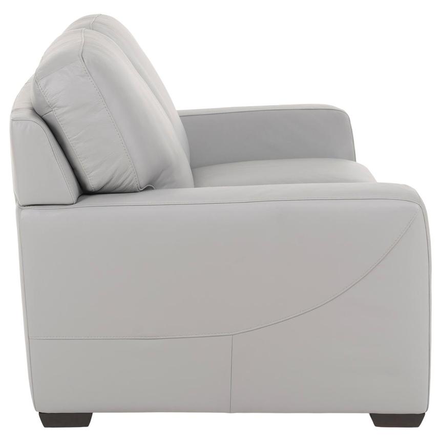 Amadeo Light Gray Leather Loveseat by Natuzzi Editions  alternate image, 3 of 8 images.