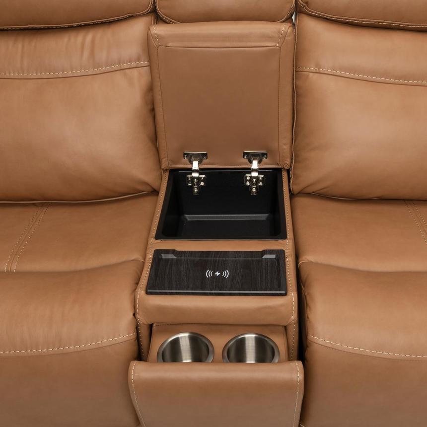 Byron Leather Power Reclining Sofa w/Console alternate image, 6 of 11 images.