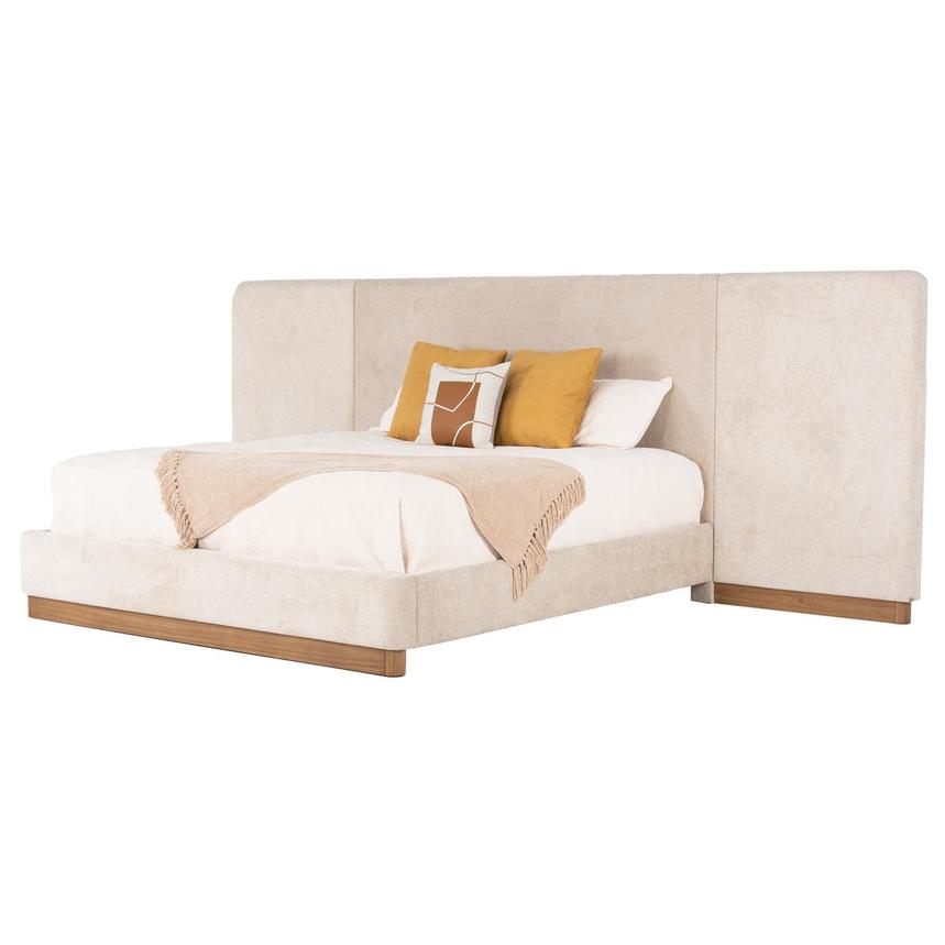 Beckley Queen Upholstered Panel Bed w/Side Panels  main image, 1 of 6 images.