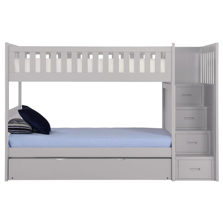 Balto Gray Twin Bunk Bed w/Trundle  main image, 1 of 4 images.