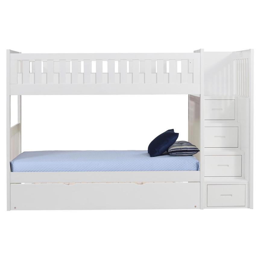 Balto White Twin Bunk Bed w/Trundle  main image, 1 of 4 images.