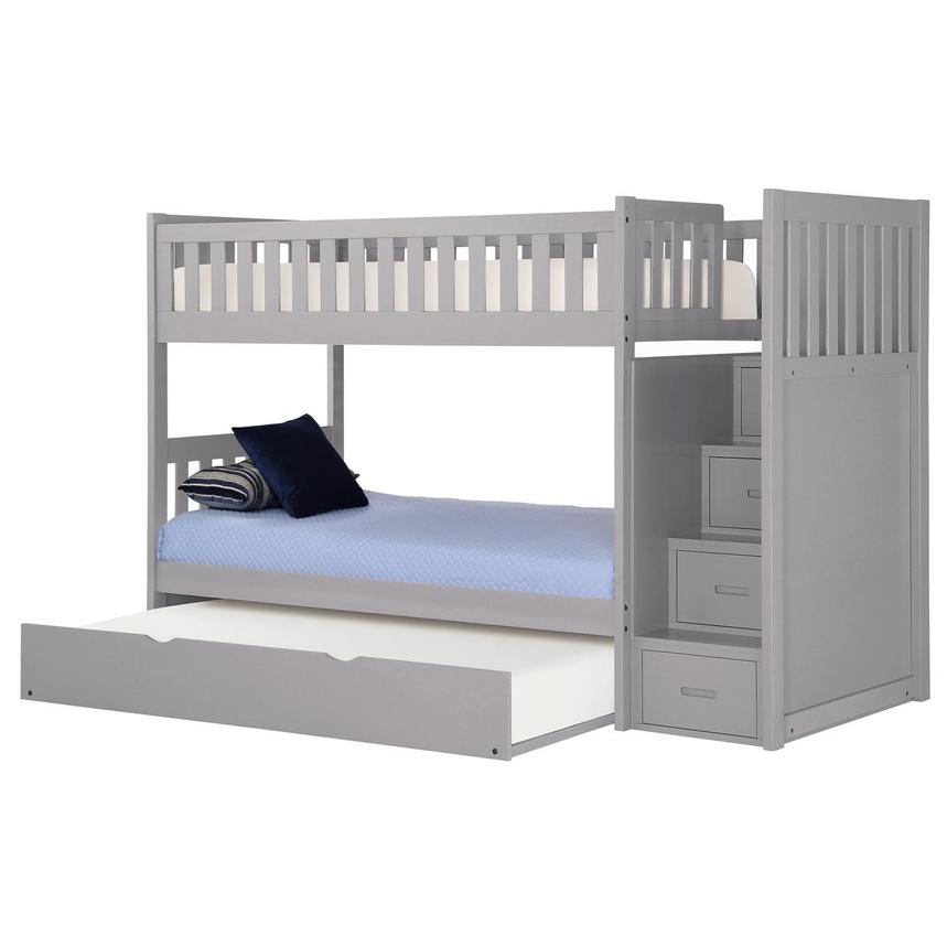 Balto Gray Twin Bunk Bed w/Trundle El Dorado Furniture