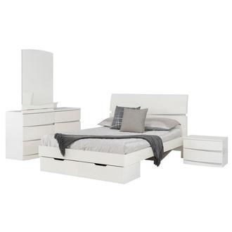 Brighton White 4-Piece Full Storage Bedroom Set