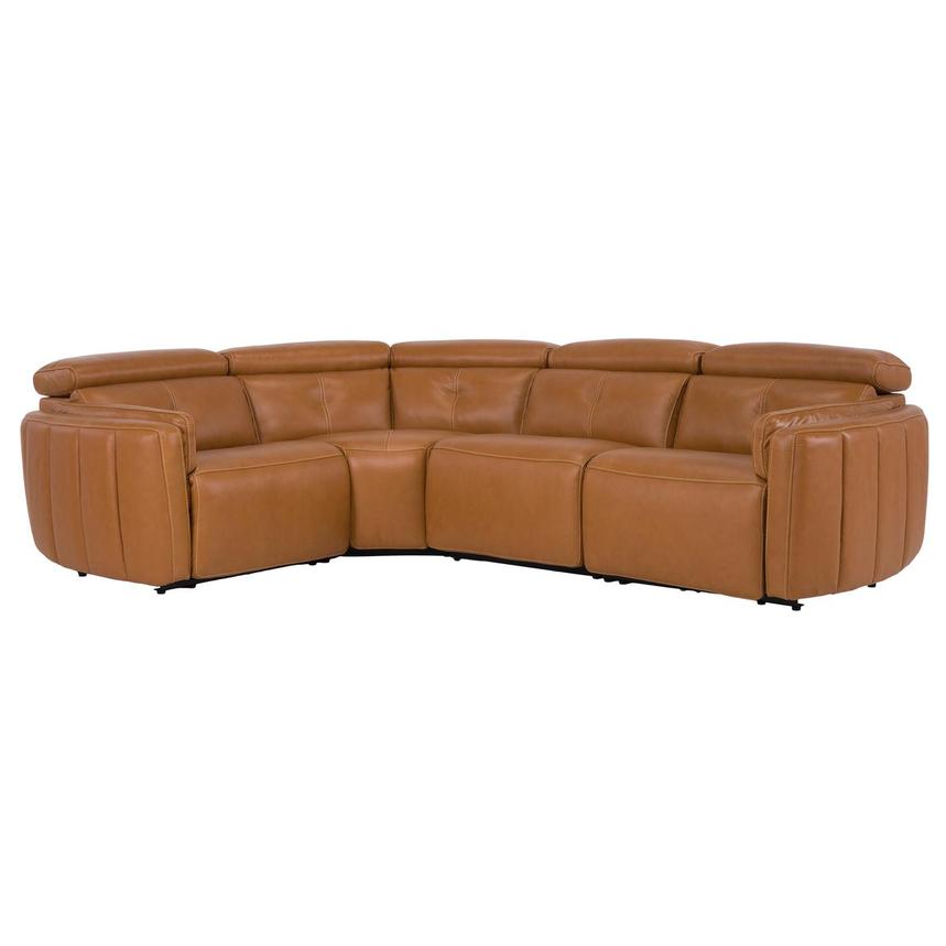 Kamet Tan Leather Power Reclining Sectional with 4PCS/2PWR  main image, 1 of 7 images.