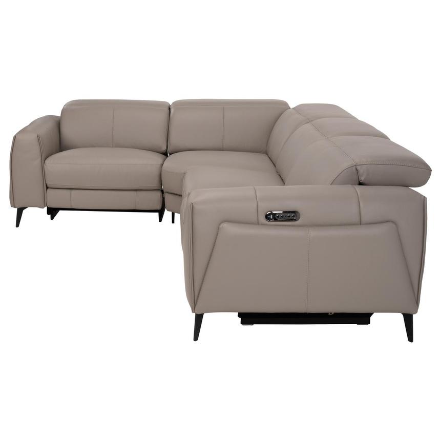 Luke Taupe Leather Power Reclining Sofa with 4PCS/2PWR  alternate image, 3 of 8 images.