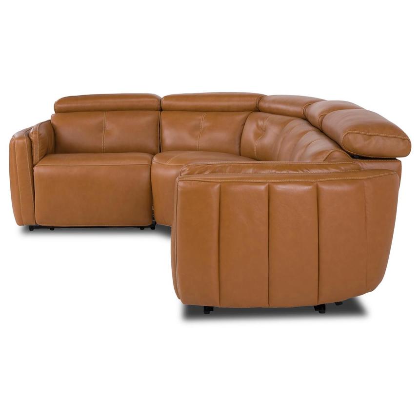 Kamet Tan Leather Power Reclining Sectional with 4PCS/2PWR alternate image, 3 of 7 images.