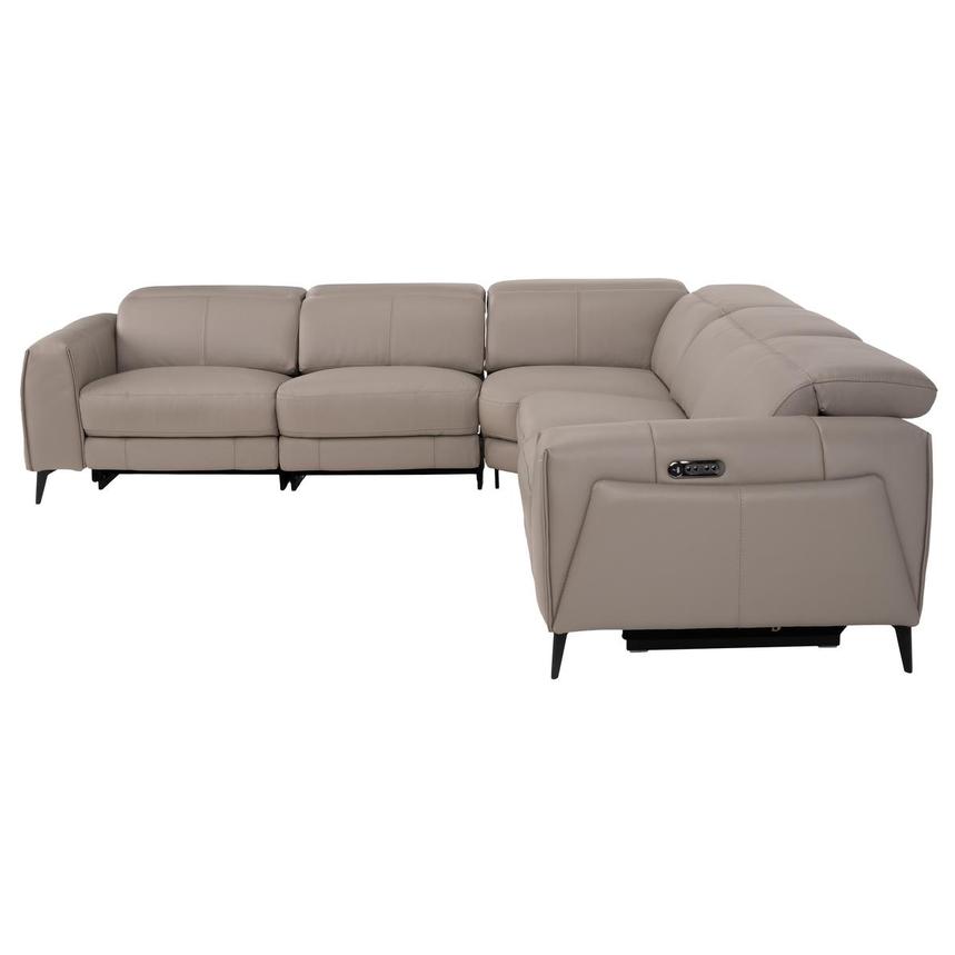 Luke Taupe Leather Power Reclining Sofa with 5PCS/2PWR  alternate image, 3 of 8 images.
