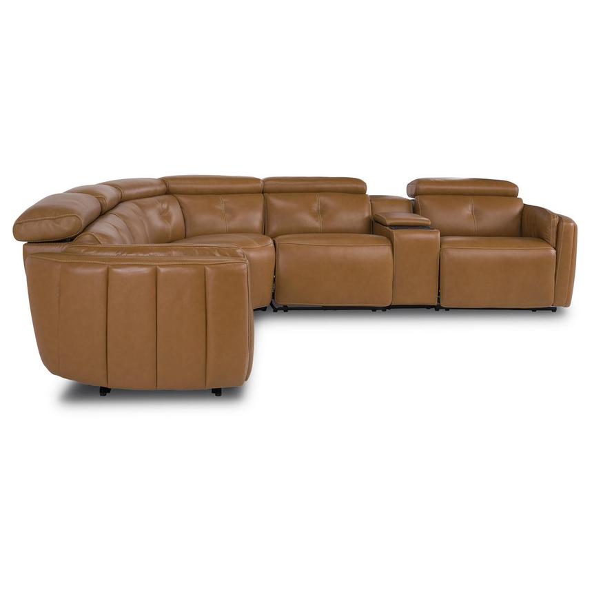 Kamet Tan Leather Power Reclining Sectional with 6PCS/2PWR alternate image, 3 of 8 images.