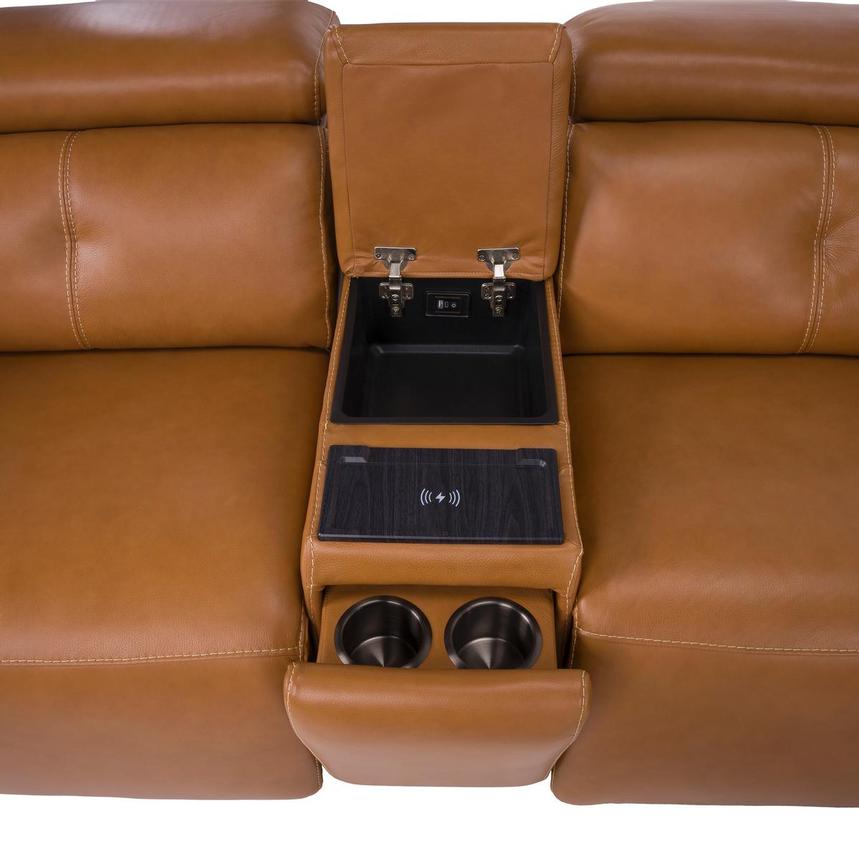 Kamet Tan Leather Power Reclining Sectional with 6PCS/2PWR  alternate image, 5 of 8 images.